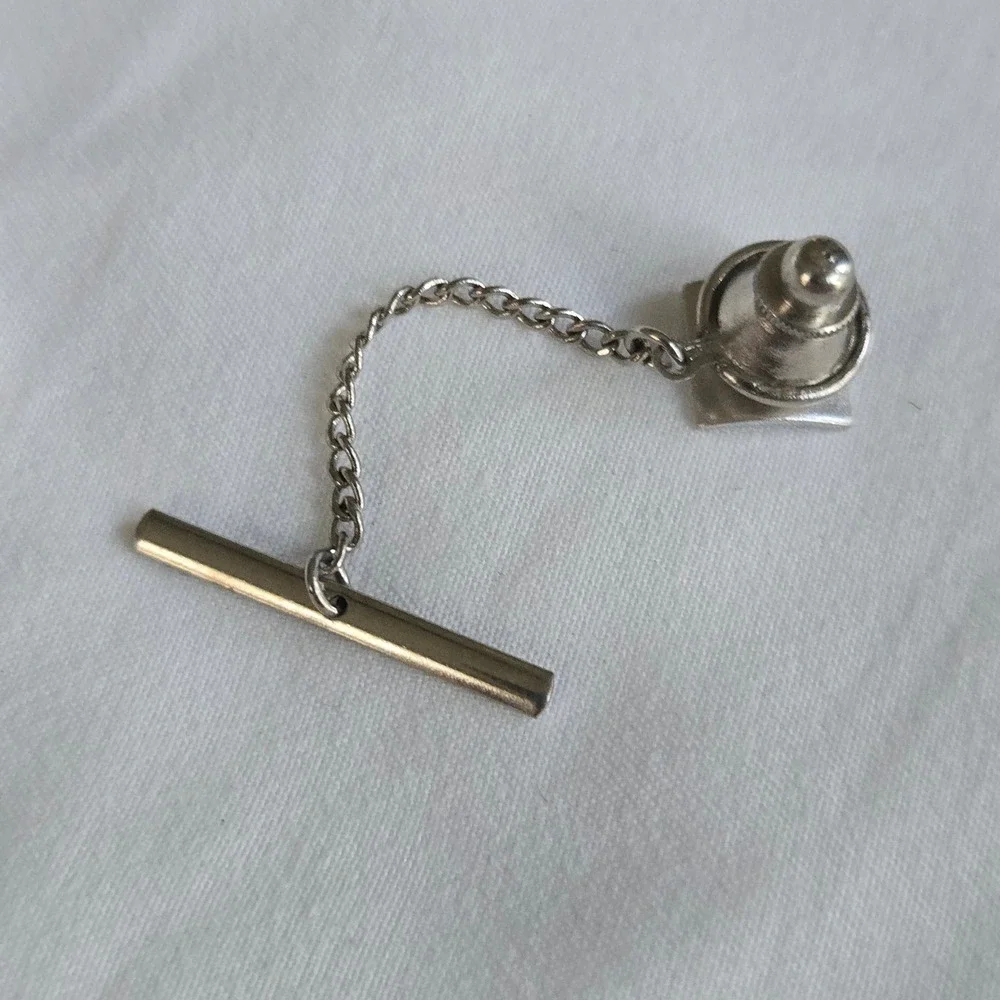 VTG Starburst Silver Tie Bar Tack Chain Unbranded EUC Men's Square Starburst MCM